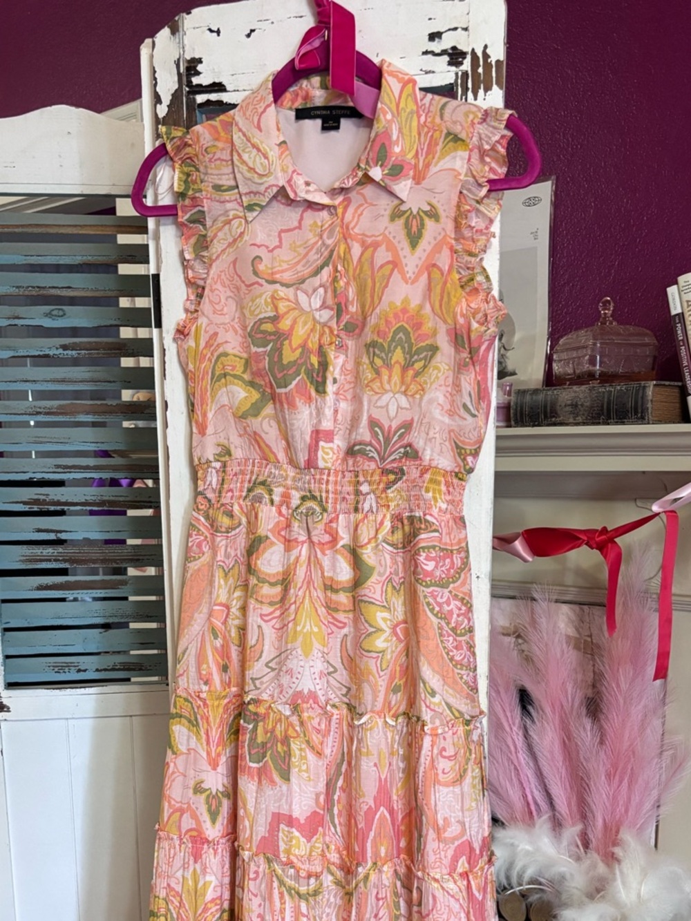 Cynthia Steffe Pink and Coral Floral Dress